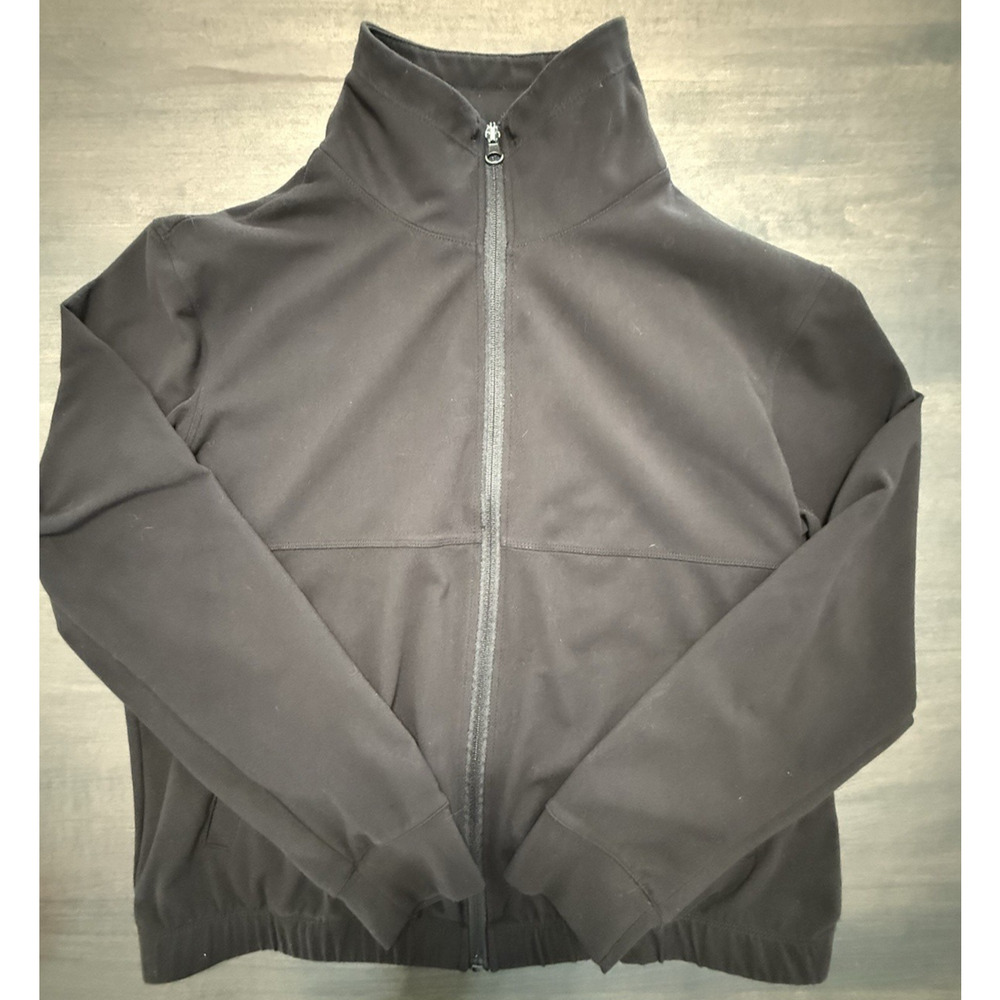 Ebb And Flow Athleisure Black Long Sleeve Full Zip Womens Jacket Size Medium